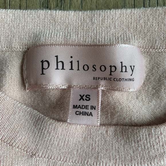 Philosophy blush pink ruffle sleeve sweater - Picture 3 of 5